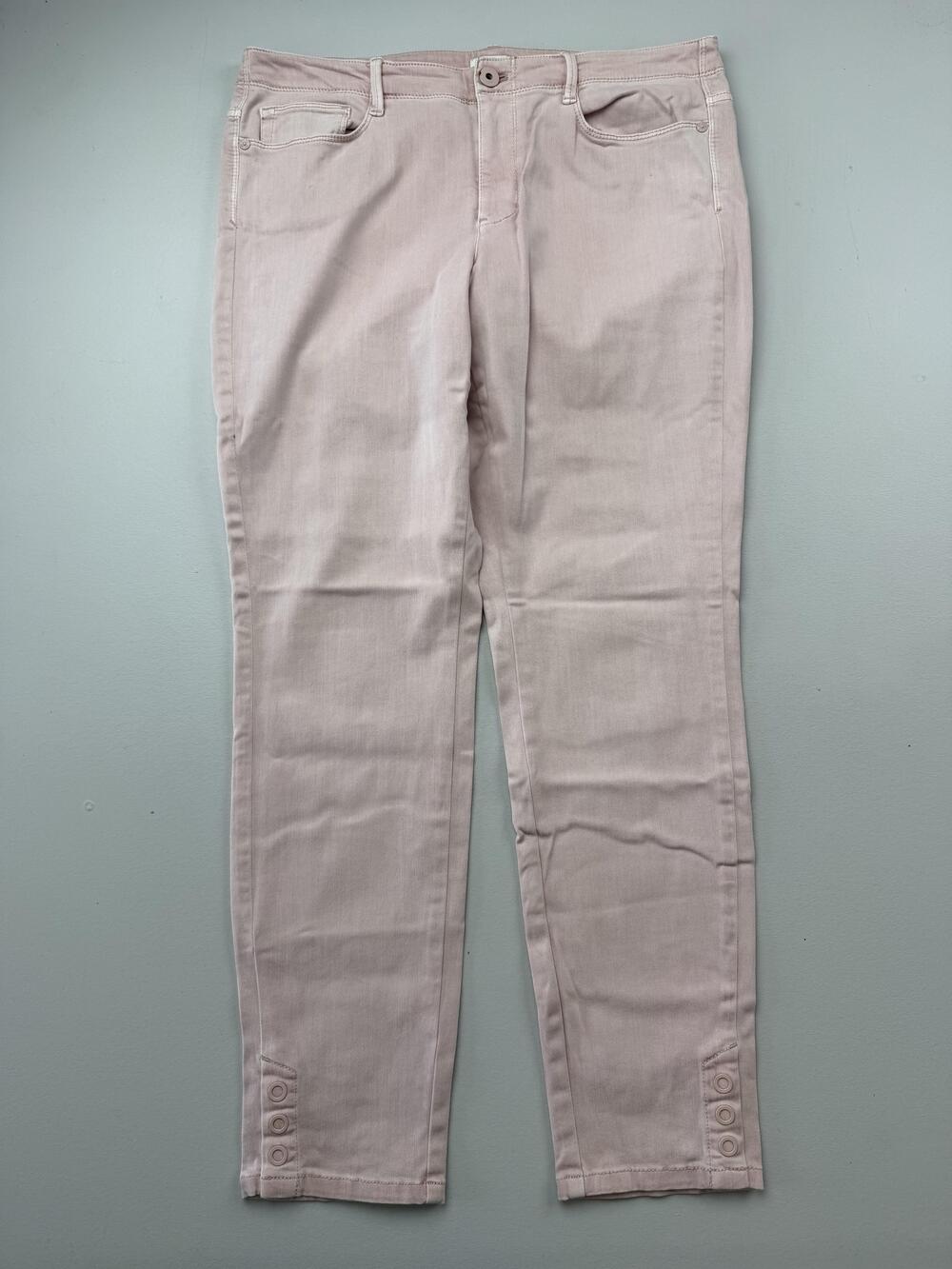 J. Jill Denim Jeans Womens 10 Pink Authentic Fit Slim Ankle Light Wash Pants